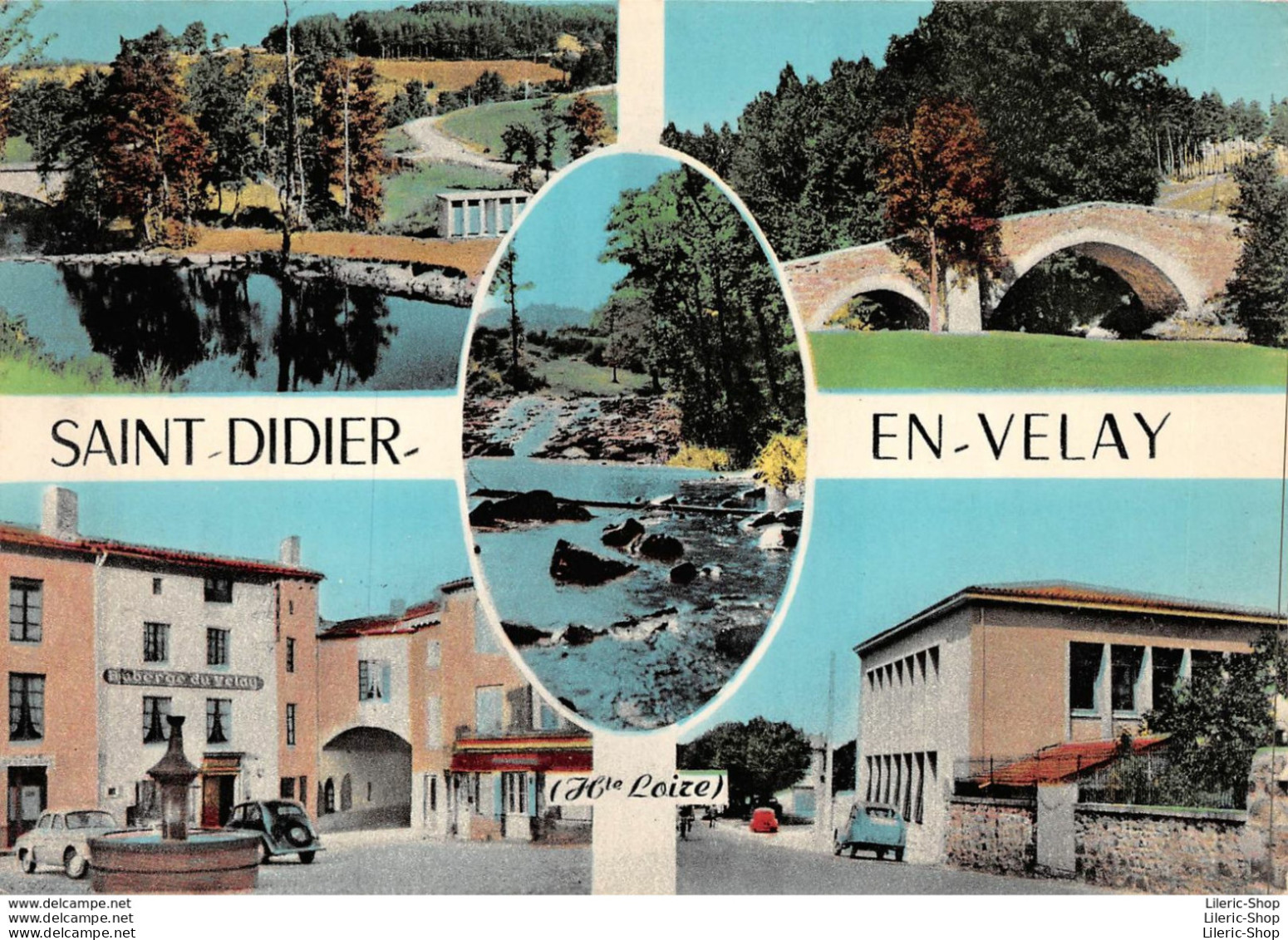 SAINT-DIDIER-en-VELAY (43) 1961-67- Multi Vues - Auberge Du Velay - Automobiles Dauphine - 2 CV - Éd. COMBIER - Saint Didier En Velay