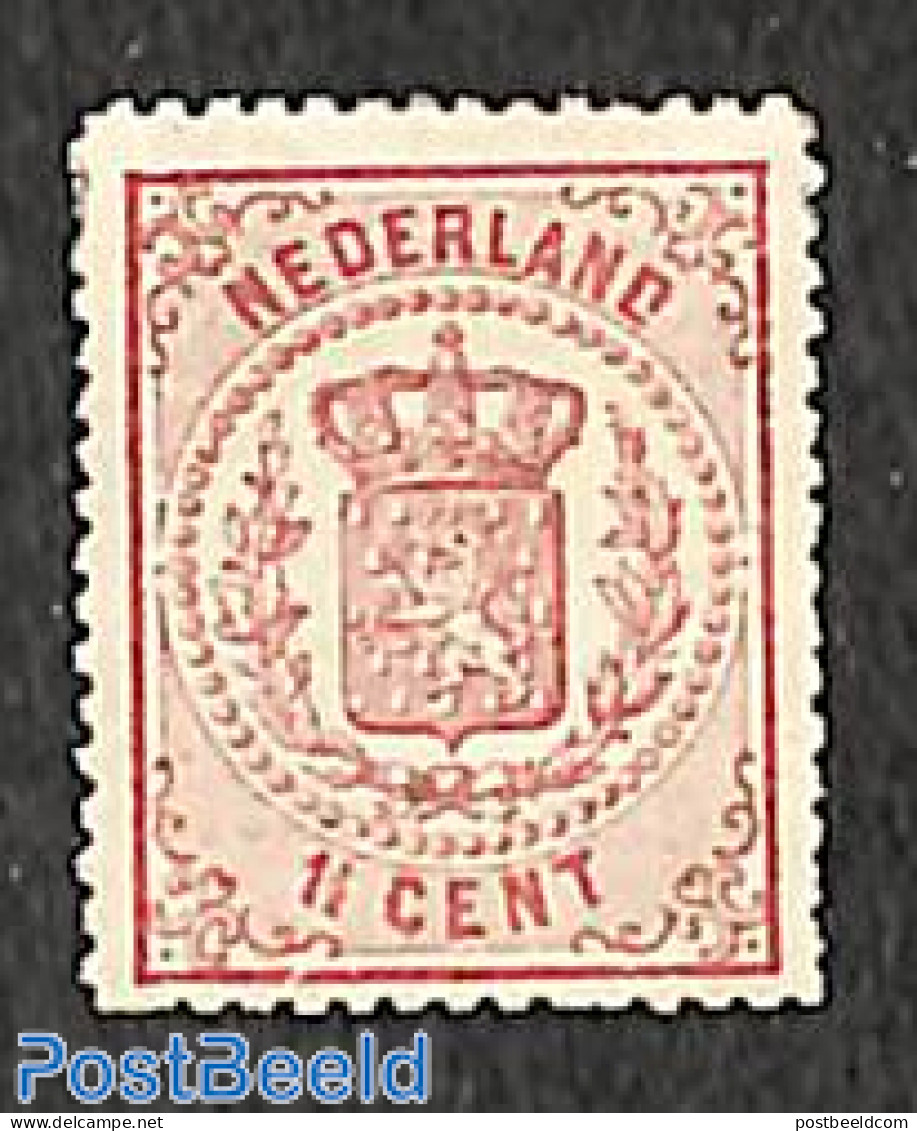 Netherlands 1869 1.5c, Perf. 14, Small Holes, Stamp Out Of Set, Unused (hinged) - Ongebruikt