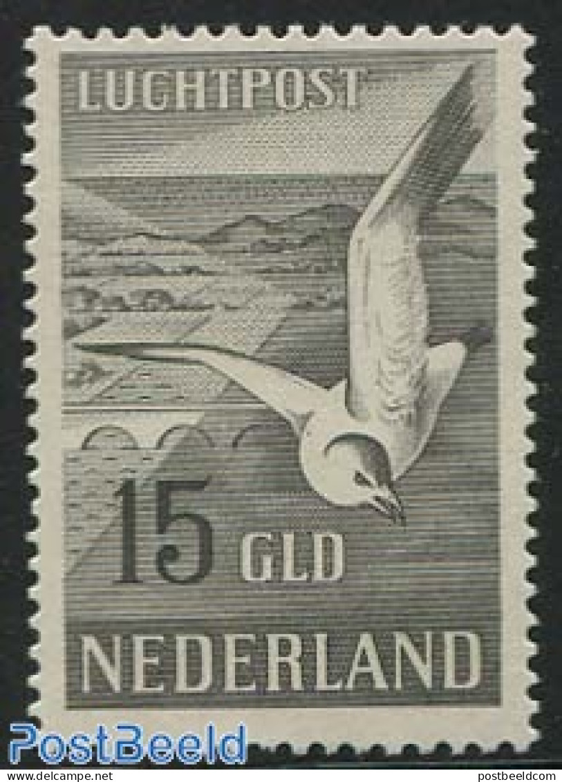 Netherlands 1951 15G, Stamp Out Of Set, Unused (hinged), Nature - Birds - Luftpost