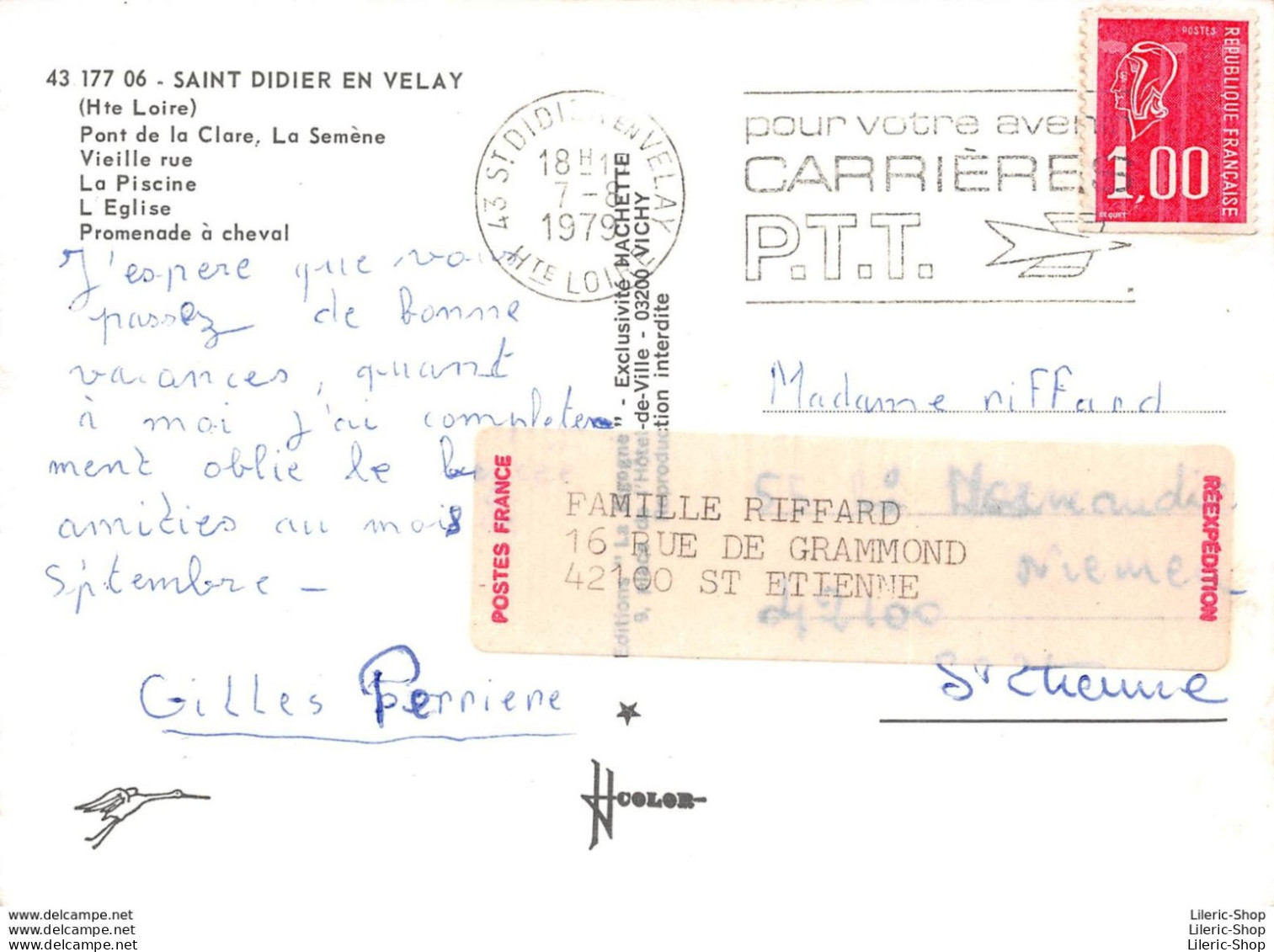 SAINT-DIDIER-EN VELAY (43) - En 1979 - Pont De La Clare, La Semène, La Piscine, L'église.... Éd. LA CIGOGNE - Saint Didier En Velay