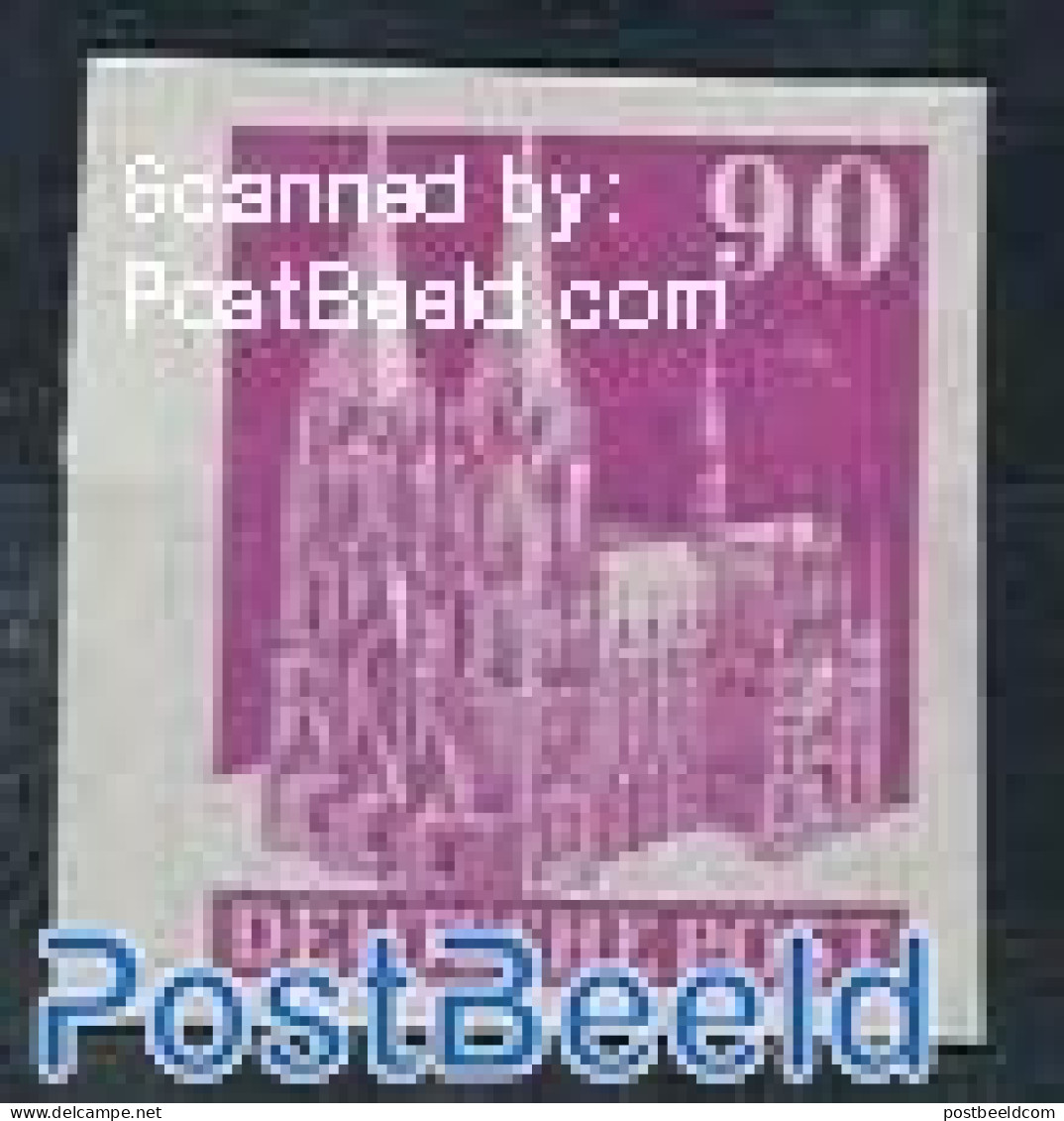 Germany, Federal Republic 1948 90Pf, Imperforated, Stamp Out Of Set, Mint NH, Religion - Churches, Temples, Mosques, S.. - Sonstige & Ohne Zuordnung