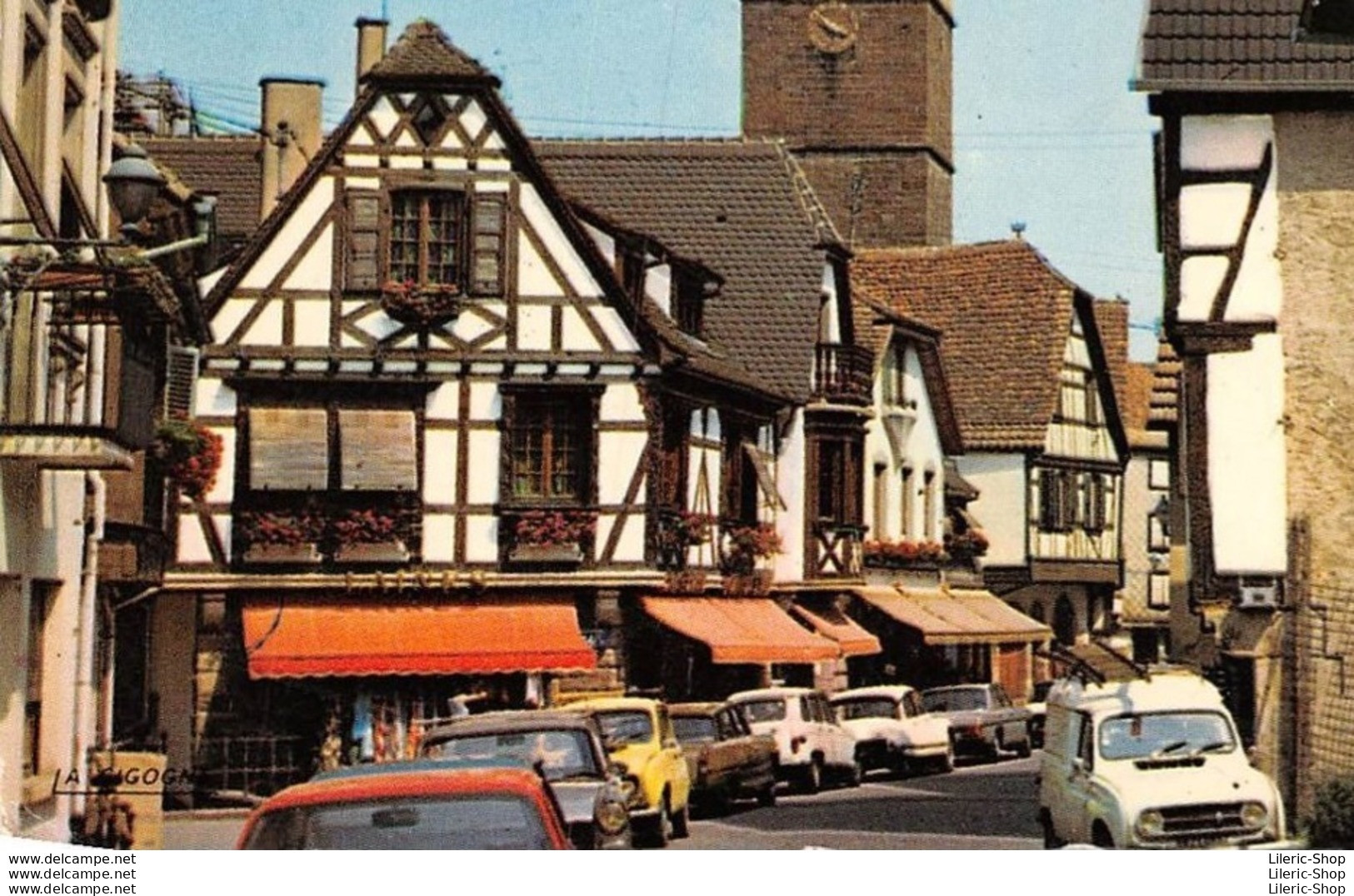 OBERNAI (67) -  Rue Ste-Odile - Magasin De Souvenirs Cartes Postales Automobiles Cars Autos 4L DS - Éd LA CIGOGNE - Obernai