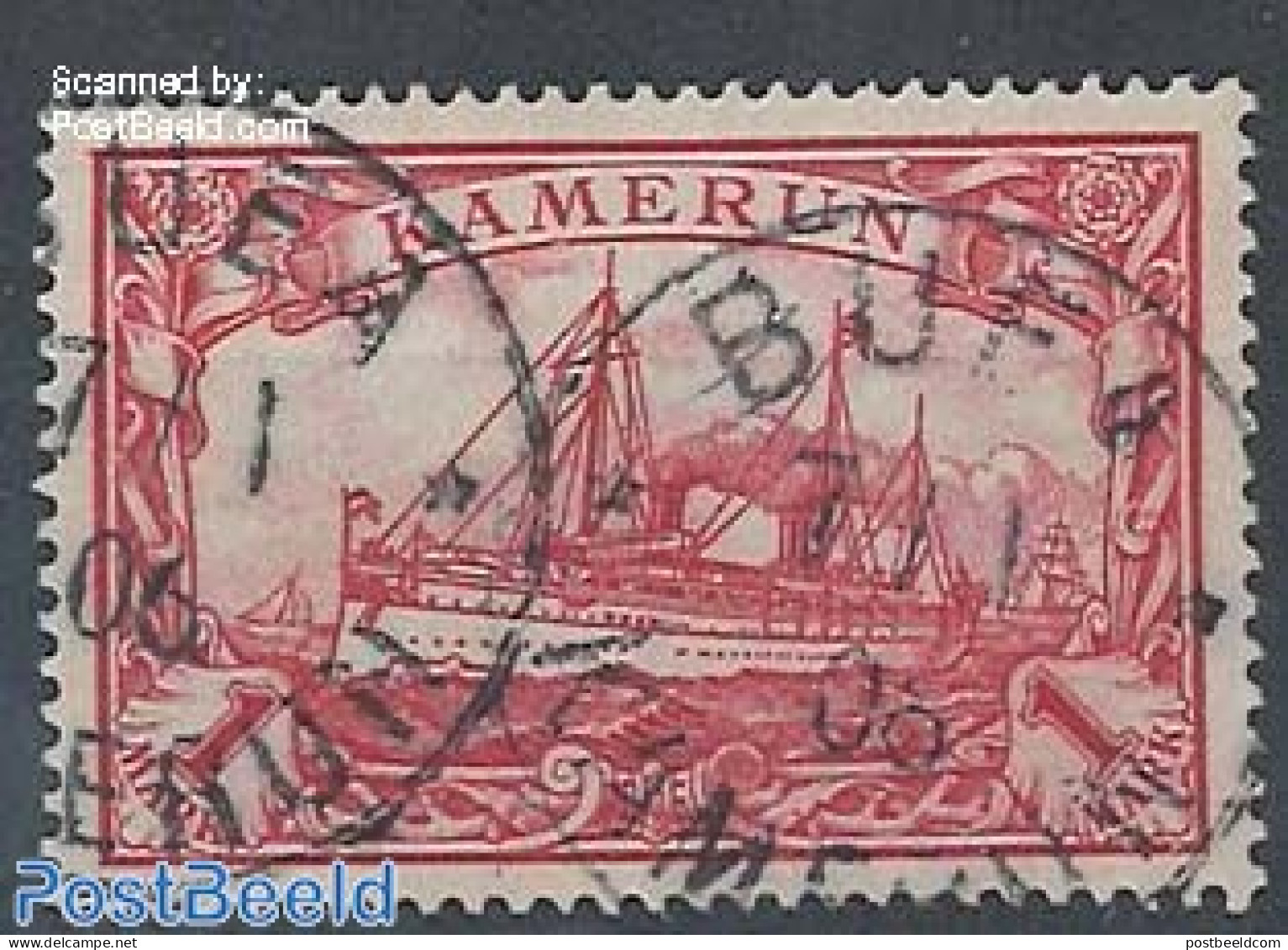 Germany, Colonies 1900 Kamerun, 1M, Used, Used, Transport - Ships And Boats - Boten