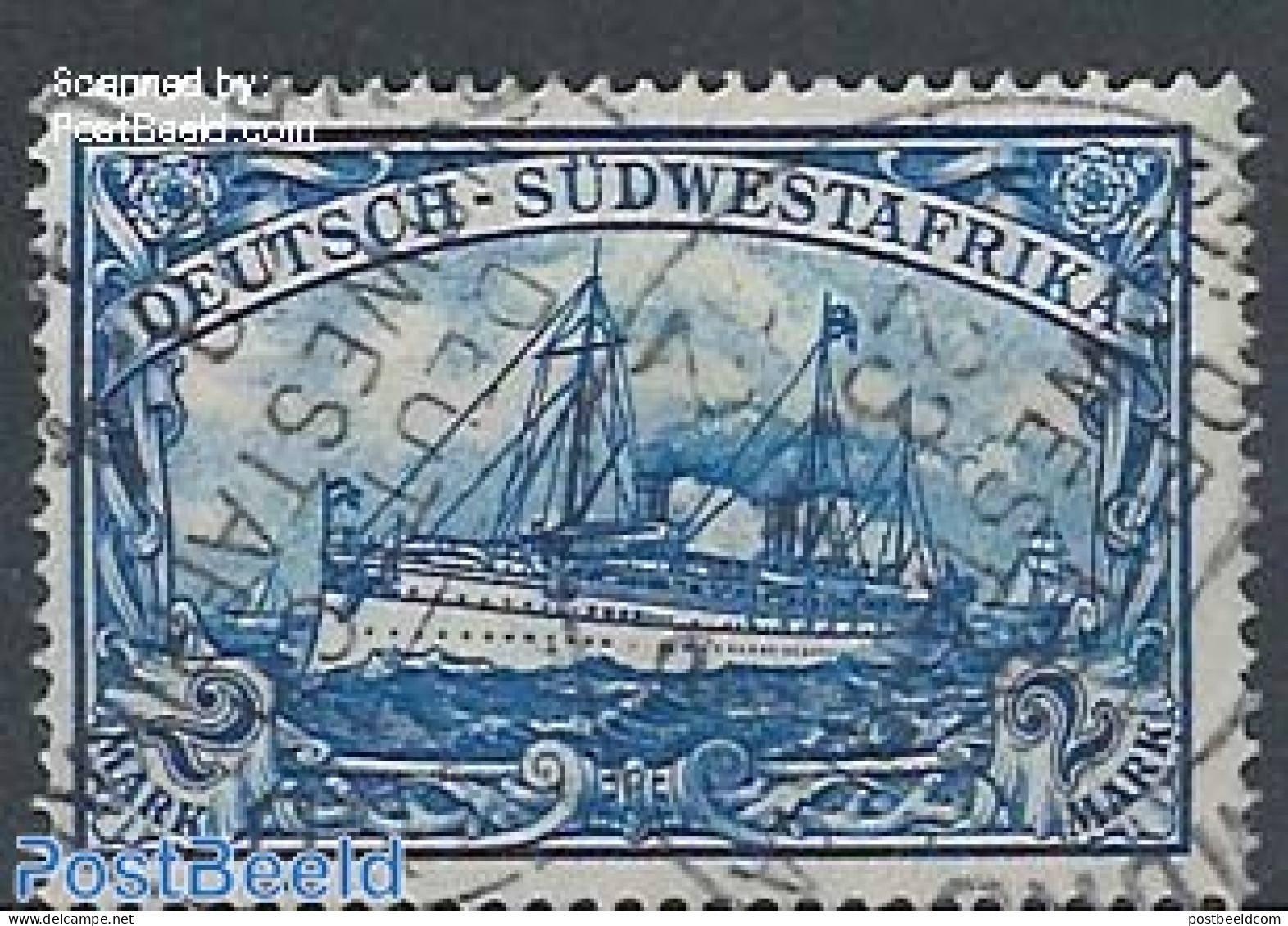 Germany, Colonies 1911 SWA, 2M, Peace Print, Used, Used, Transport - Ships And Boats - Boten
