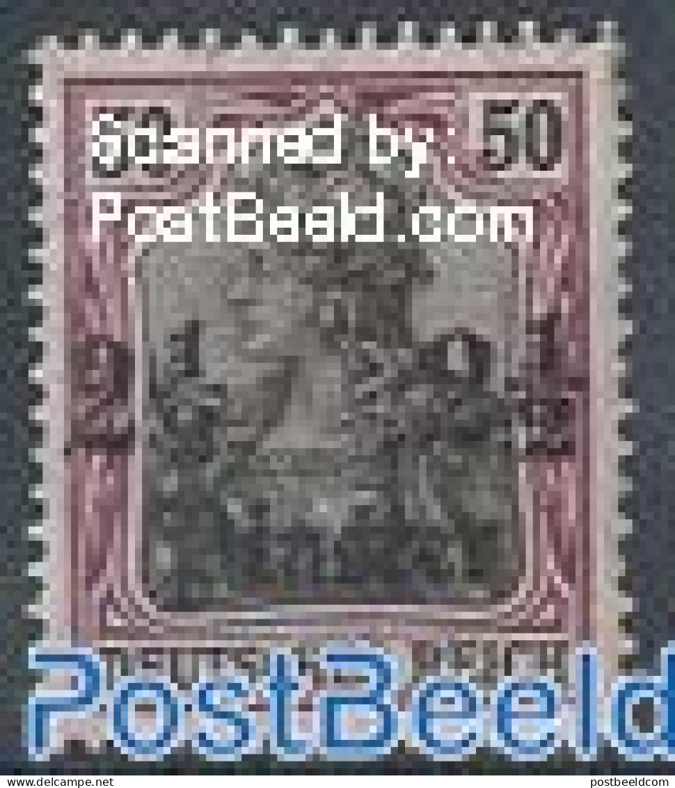 Turkey 1906 German Post, 2.5Pia On 50Pf, On Chrome-yellow, Mint NH - Other & Unclassified