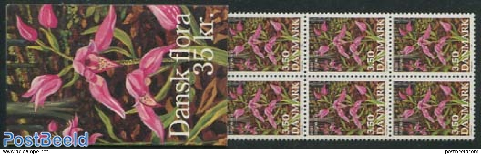 Denmark 1990 Flowers Booklet, Mint NH, Nature - Flowers & Plants - Stamp Booklets - Unused Stamps