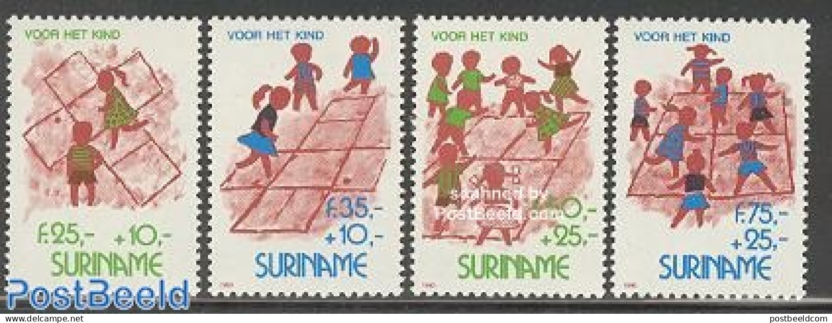 Suriname, Republic 1993 Child Welfare 4v, Mint NH, Various - Toys & Children's Games - Surinam