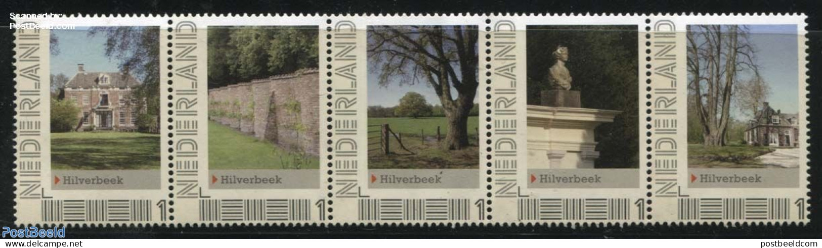 Netherlands - Personal Stamps TNT/PNL 2012 Hilverbeek 5V [::::], Mint NH, Nature - Trees & Forests - Castles & Fortifi.. - Rotary, Lions Club