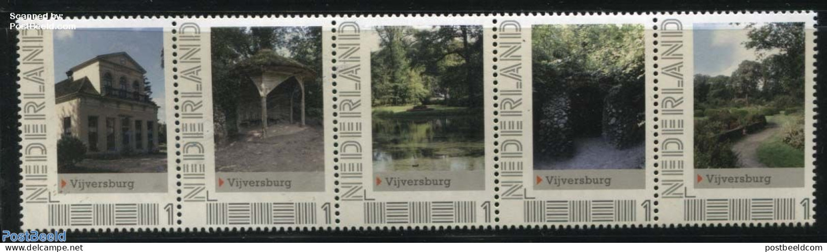 Netherlands - Personal Stamps TNT/PNL 2012 Vijversburg 5V [::::], Mint NH, Nature - Trees & Forests - Castles & Fortif.. - Rotary, Lions Club