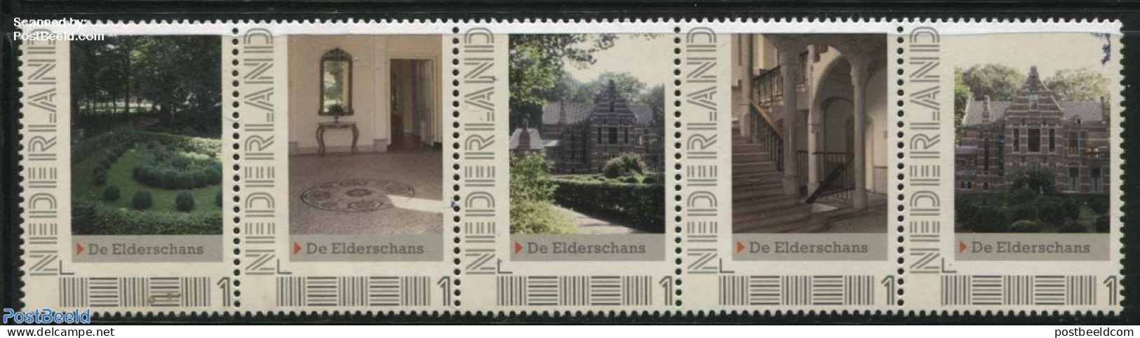 Netherlands - Personal Stamps TNT/PNL 2012 De Elderschans 5V [::::], Mint NH, Nature - Trees & Forests - Castles & For.. - Rotary, Lions Club