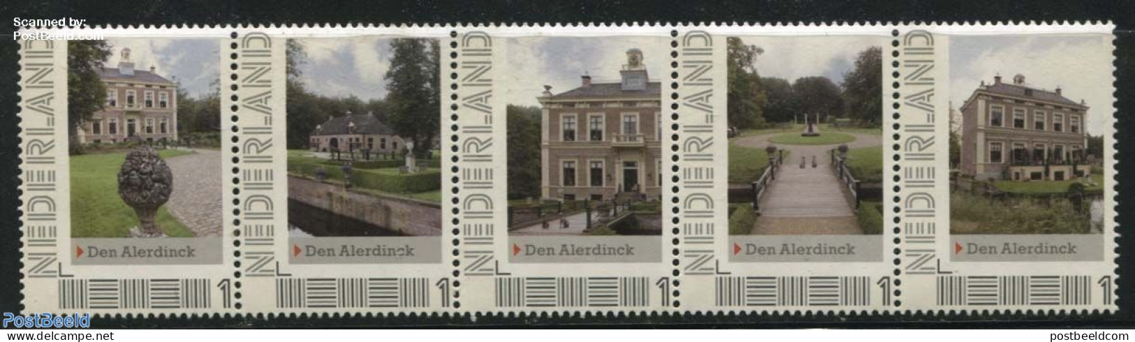 Netherlands - Personal Stamps TNT/PNL 2012 Den Alerdinck 4V [::::], Mint NH, Nature - Trees & Forests - Castles & Fort.. - Rotary, Lions Club