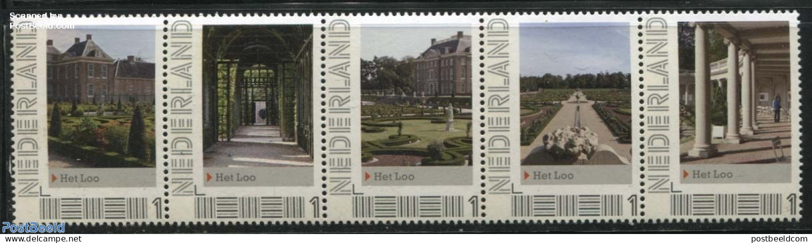 Netherlands - Personal Stamps TNT/PNL 2012 Het Loo 5V [::::], Mint NH, Nature - Trees & Forests - Art - Castles & Fort.. - Rotary Club