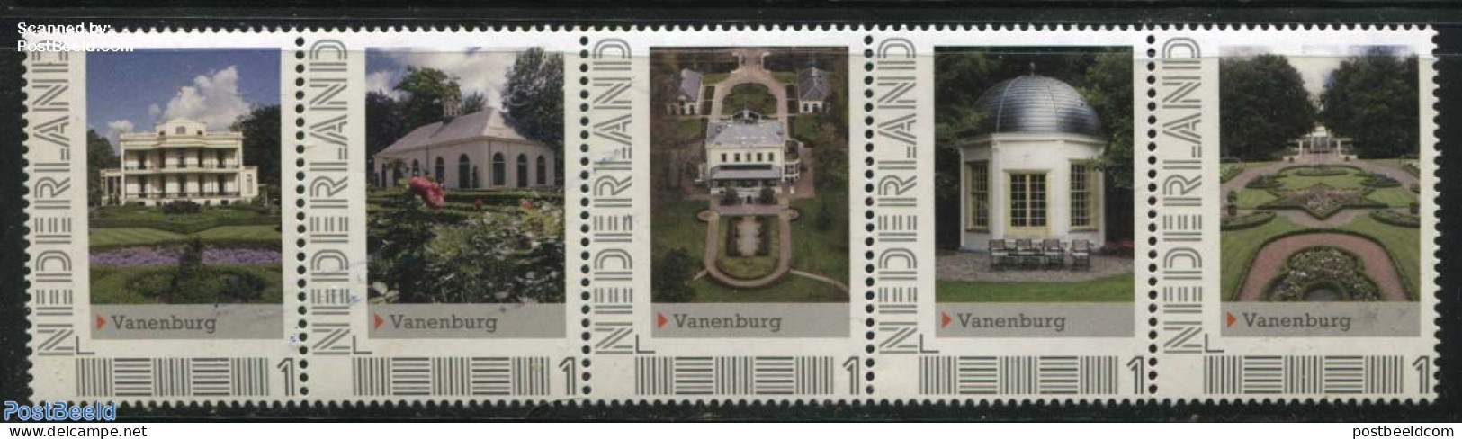 Netherlands - Personal Stamps TNT/PNL 2012 Vanenburg 5V [::::], Mint NH, Nature - Trees & Forests - Castles & Fortific.. - Rotary, Lions Club