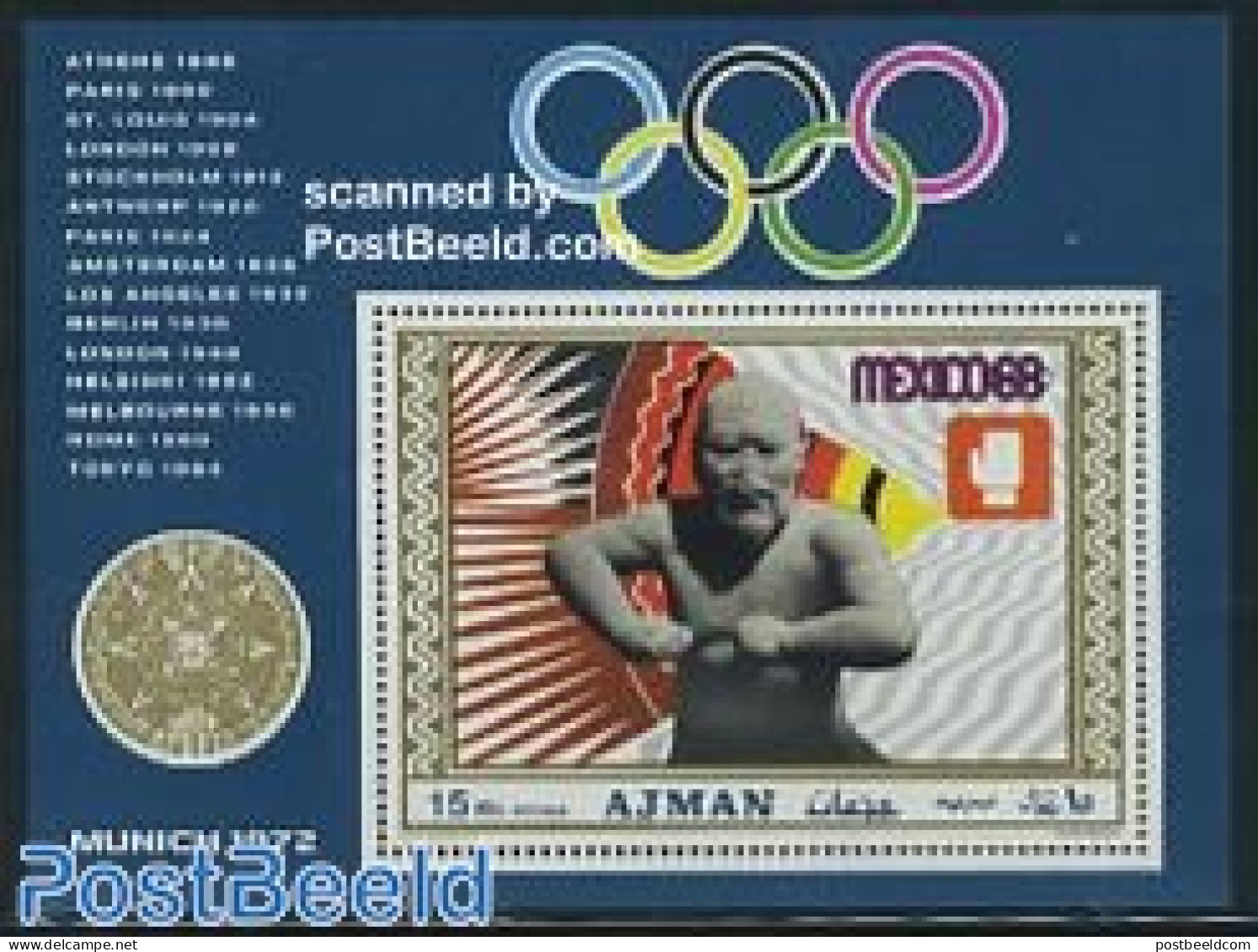 Ajman 1969 Boxing Sports S/s, Mint NH, Sport - Boxing - Olympic Games - Sport (other And Mixed) - Boxen