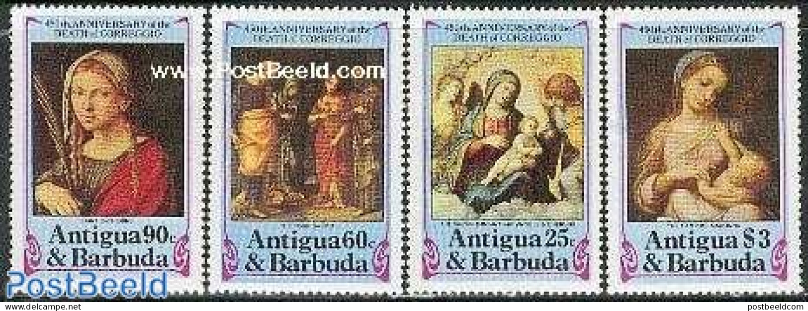 Antigua & Barbuda 1984 Corregio 4v, Mint NH, Art - Paintings - Antigua And Barbuda (1981-...)