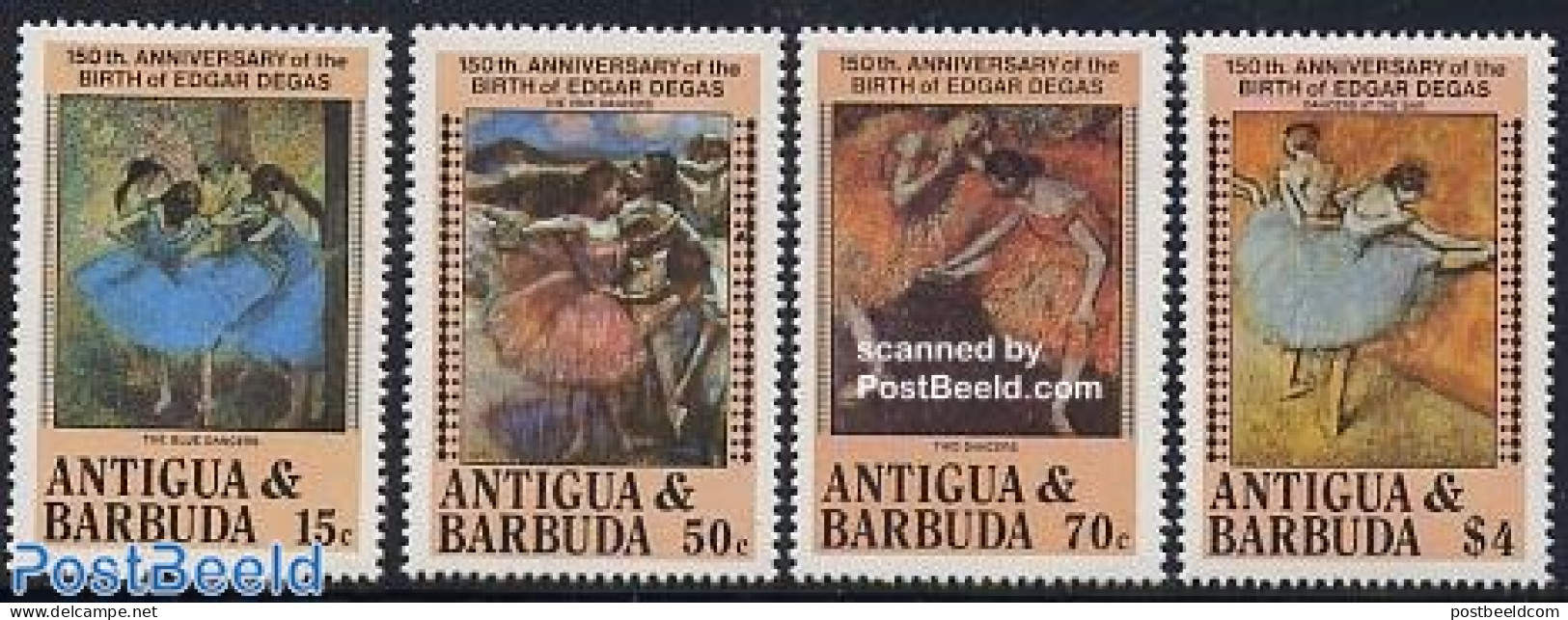 Antigua & Barbuda 1984 Edgar Degas 4v, Mint NH, Performance Art - Dance & Ballet - Art - Edgar Degas - Modern Art (185.. - Dans