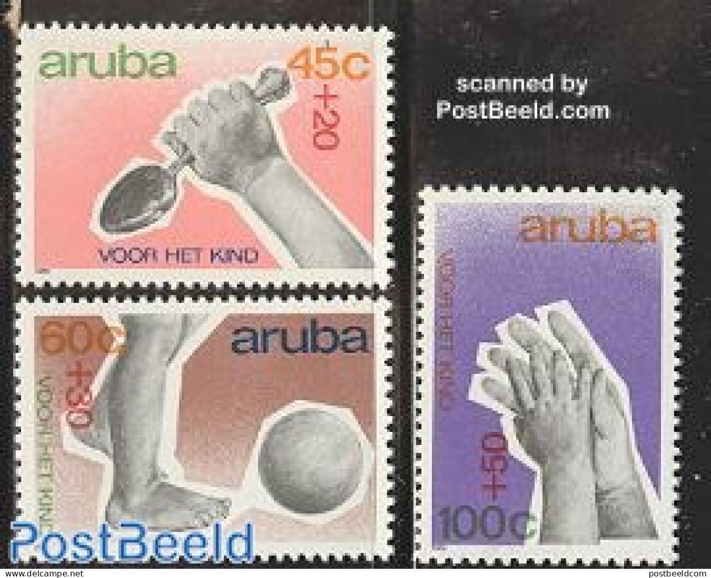 Aruba 1989 Child Welfare 3v, Mint NH, Health - Sport - Food & Drink - Sport (other And Mixed) - Alimentación