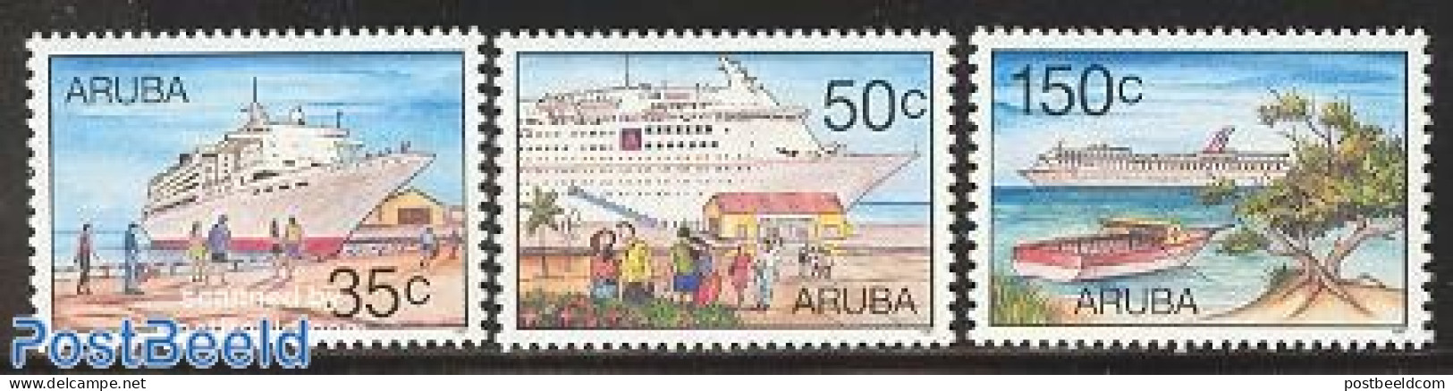 Aruba 1997 Cruises 3v, Mint NH, Transport - Various - Ships And Boats - Tourism - Boten