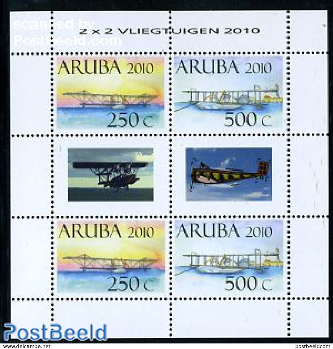 Aruba 2010 Aruba Airplanes 2x2v M/s, Mint NH, Transport - Aircraft & Aviation - Avions