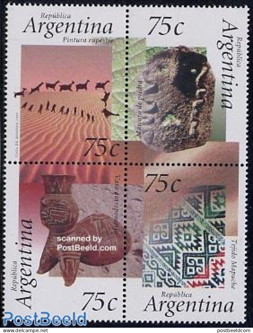 Argentina 1995 Archaeology 4v [+], Mint NH, History - Archaeology - Neufs