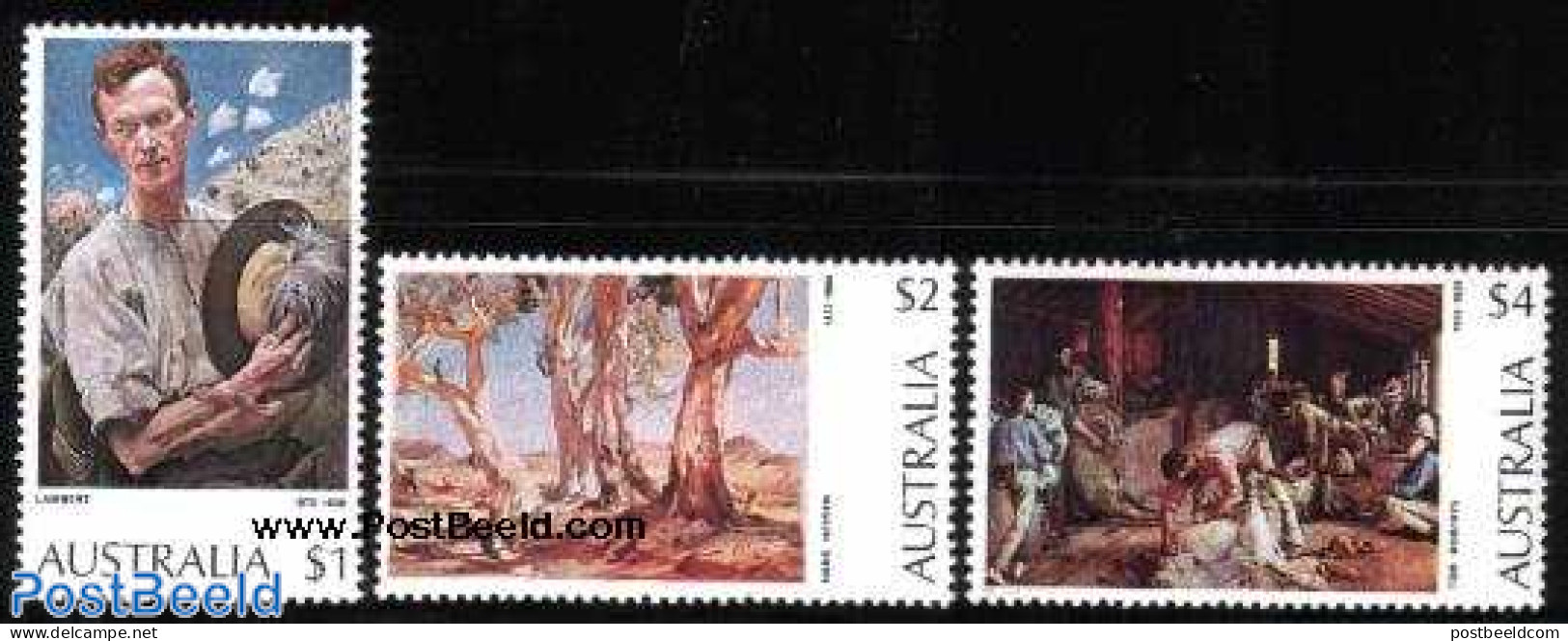 Australia 1974 Definitives 3v, Mint NH, Nature - Trees & Forests - Art - Modern Art (1850-present) - Paintings - Unused Stamps