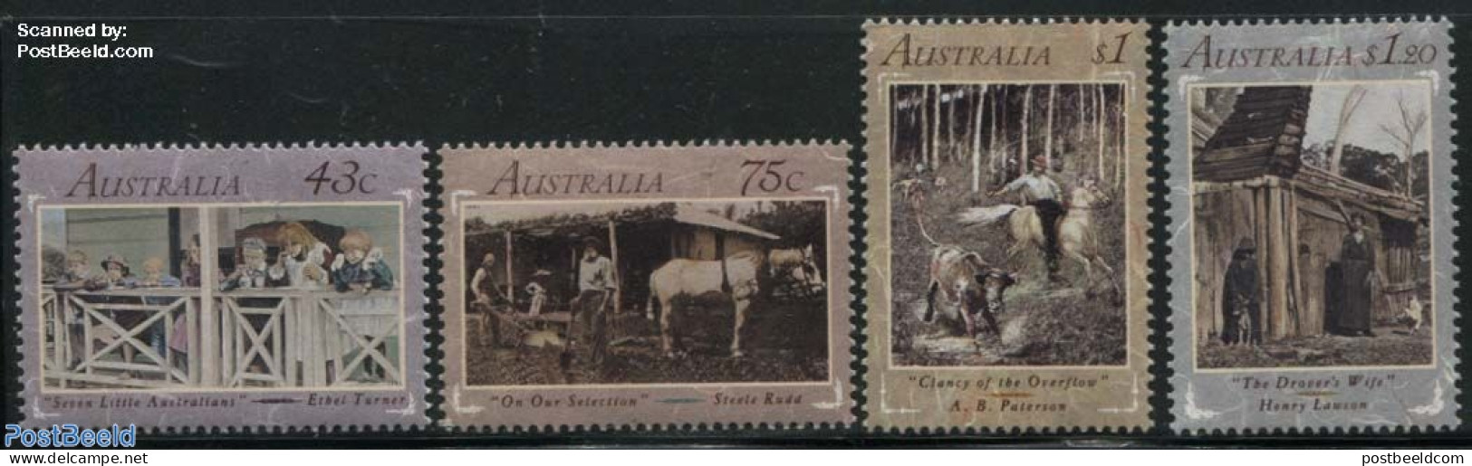 Australia 1991 Literature 4v, Mint NH, Nature - Horses - Art - Authors - Unused Stamps