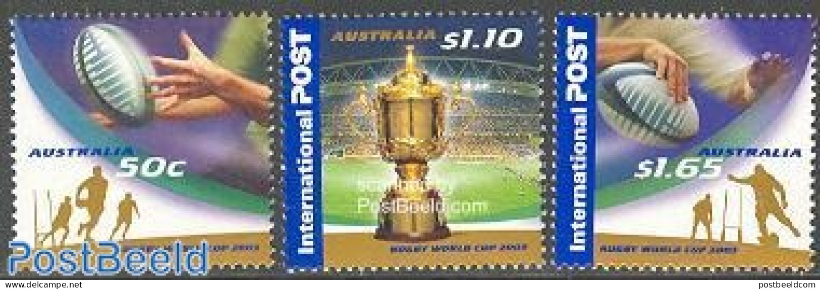 Australia 2003 World Cup Rugby 3v, Mint NH, Sport - Rugby - Sport (other And Mixed) - Unused Stamps