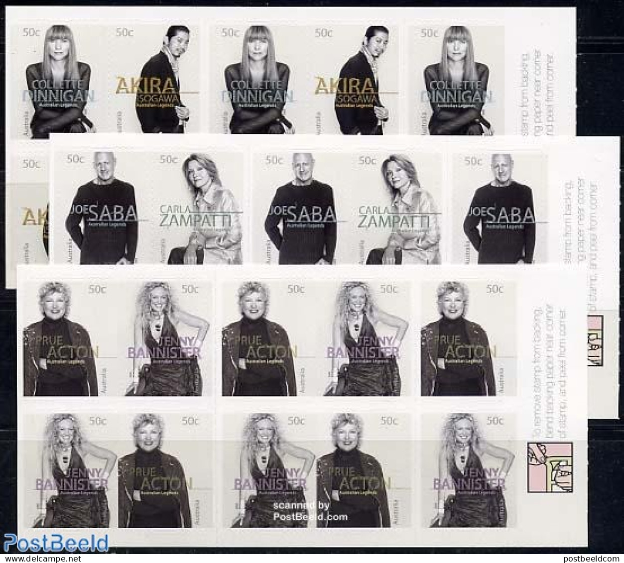 Australia 2005 Fashion Designers 3 Booklets, Mint NH, Stamp Booklets - Art - Fashion - Neufs