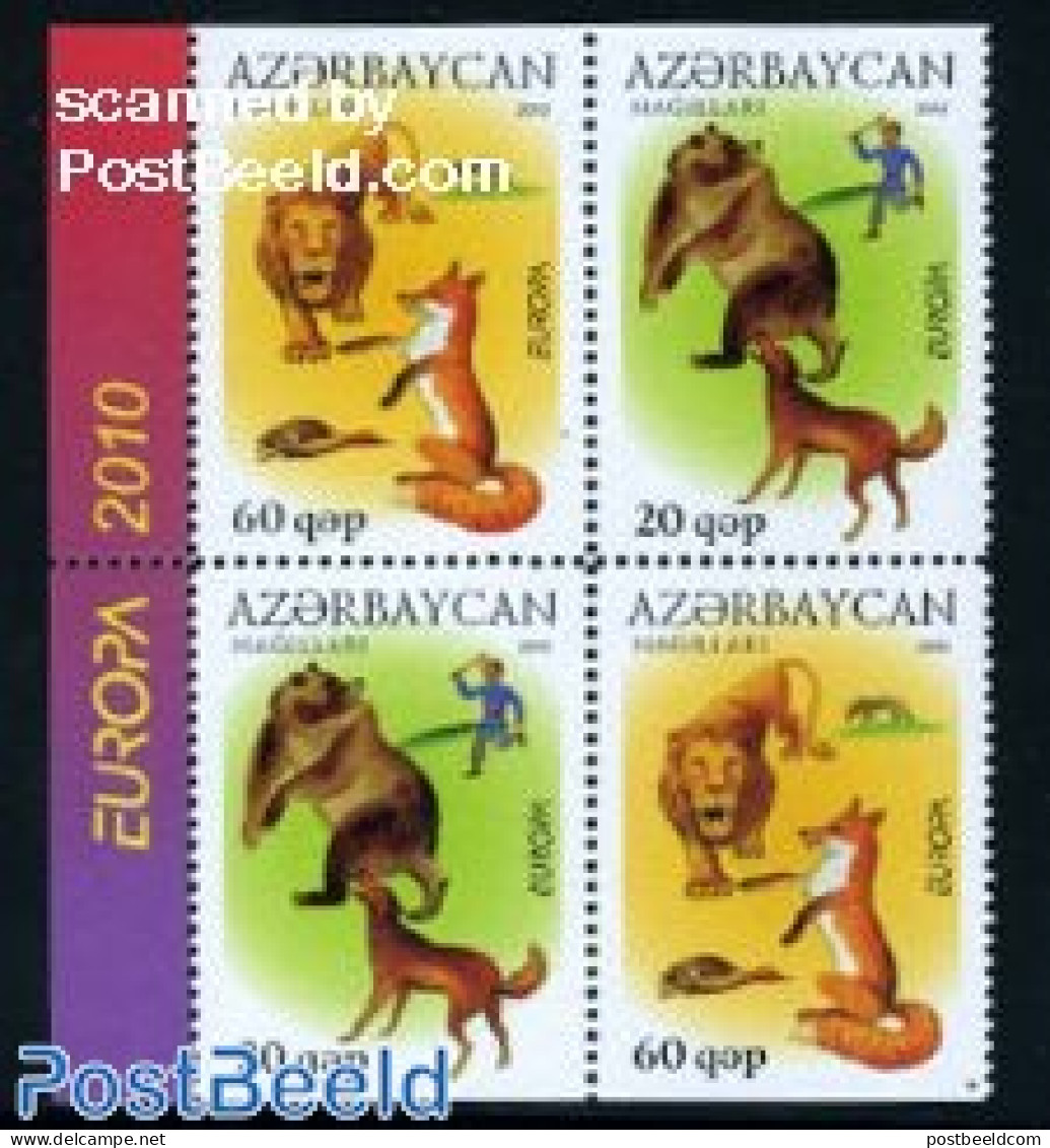 Azerbaijan 2010 Europa, Childrens Books 4v (from Booklet), Mint NH, History - Nature - Europa (cept) - Bears - Cat Fam.. - Contes, Fables & Légendes