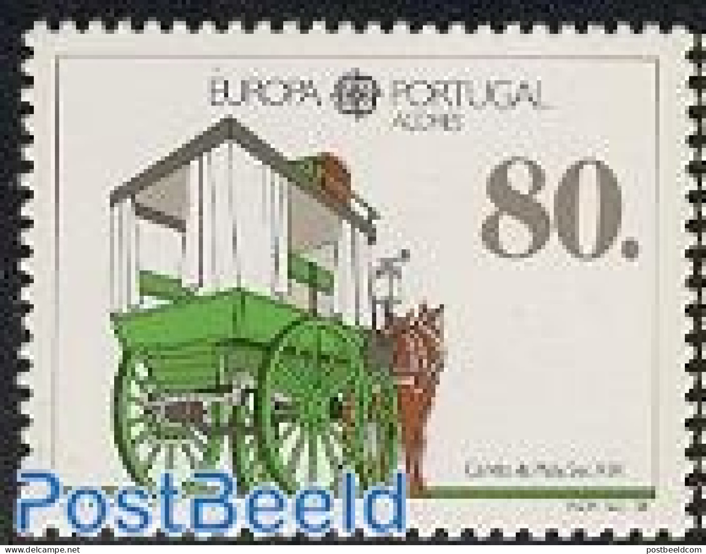 Azores 1988 Europa, Transport 1v (white Background), Mint NH, History - Nature - Transport - Europa (cept) - Horses - .. - Stage-Coaches
