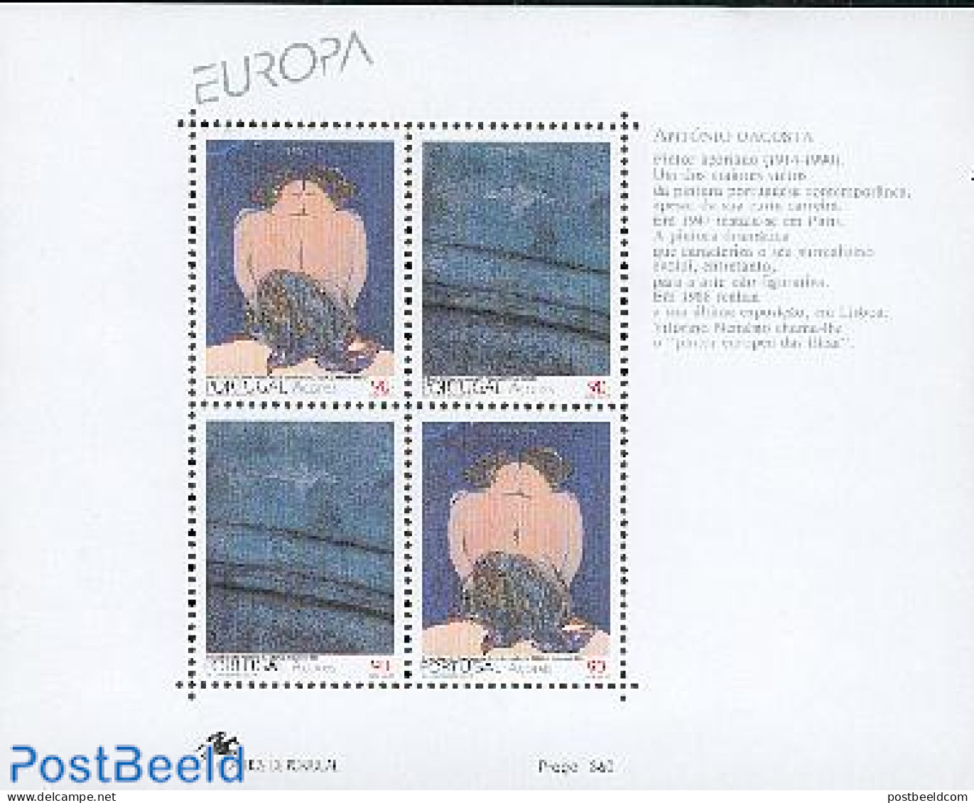 Azores 1993 Europa, Modern Art S/s, Mint NH, History - Europa (cept) - Art - Modern Art (1850-present) - Açores