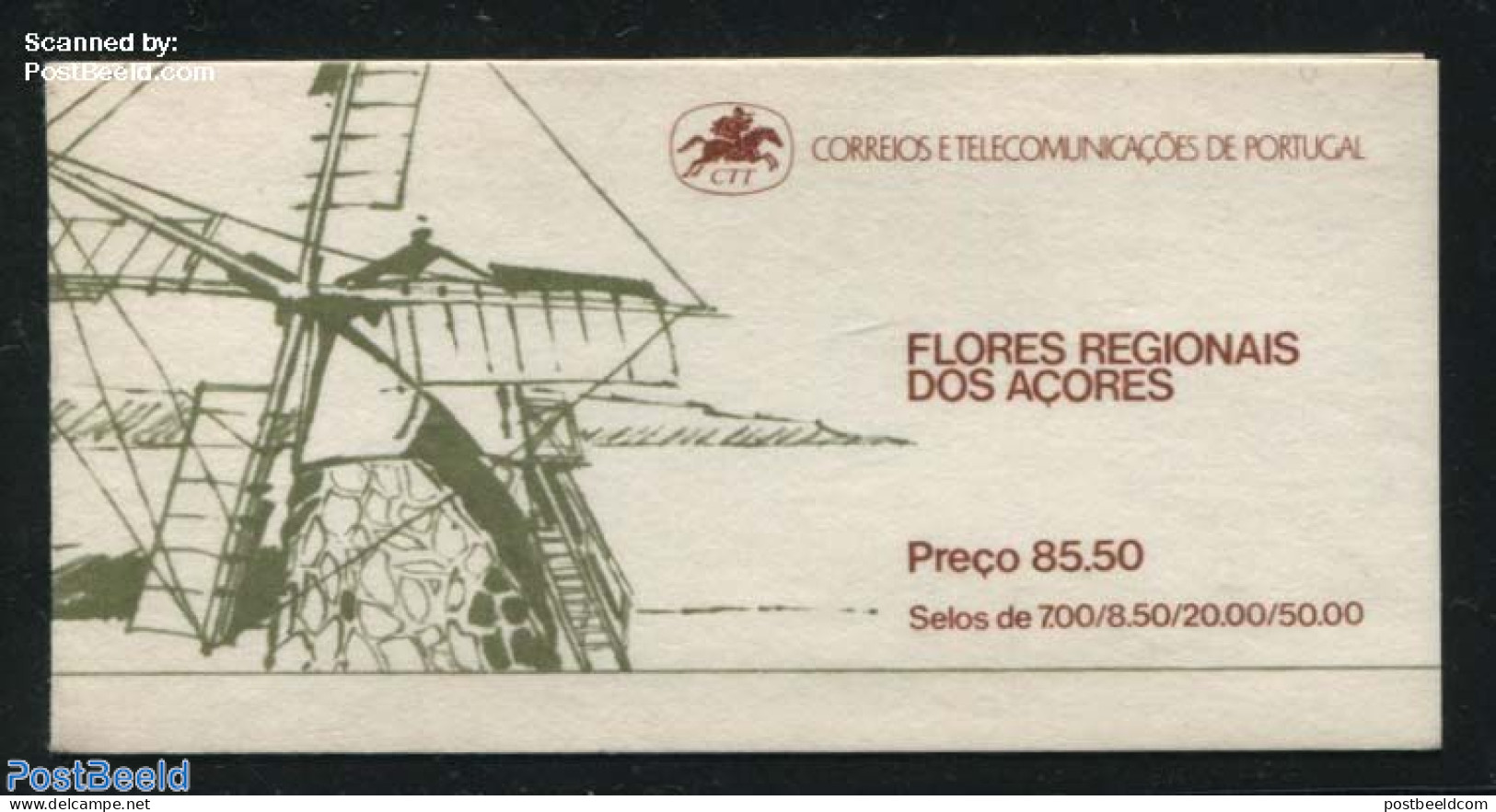 Azores 1981 Flowers Booklet, Mint NH, Nature - Various - Flowers & Plants - Stamp Booklets - Mills (Wind & Water) - Non Classificati