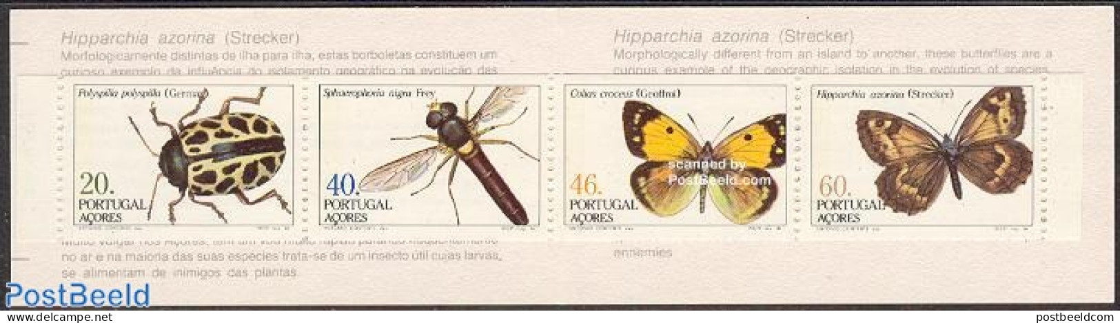Azores 1985 Insects Booklet, Mint NH, Nature - Butterflies - Insects - Stamp Booklets - Non Classés