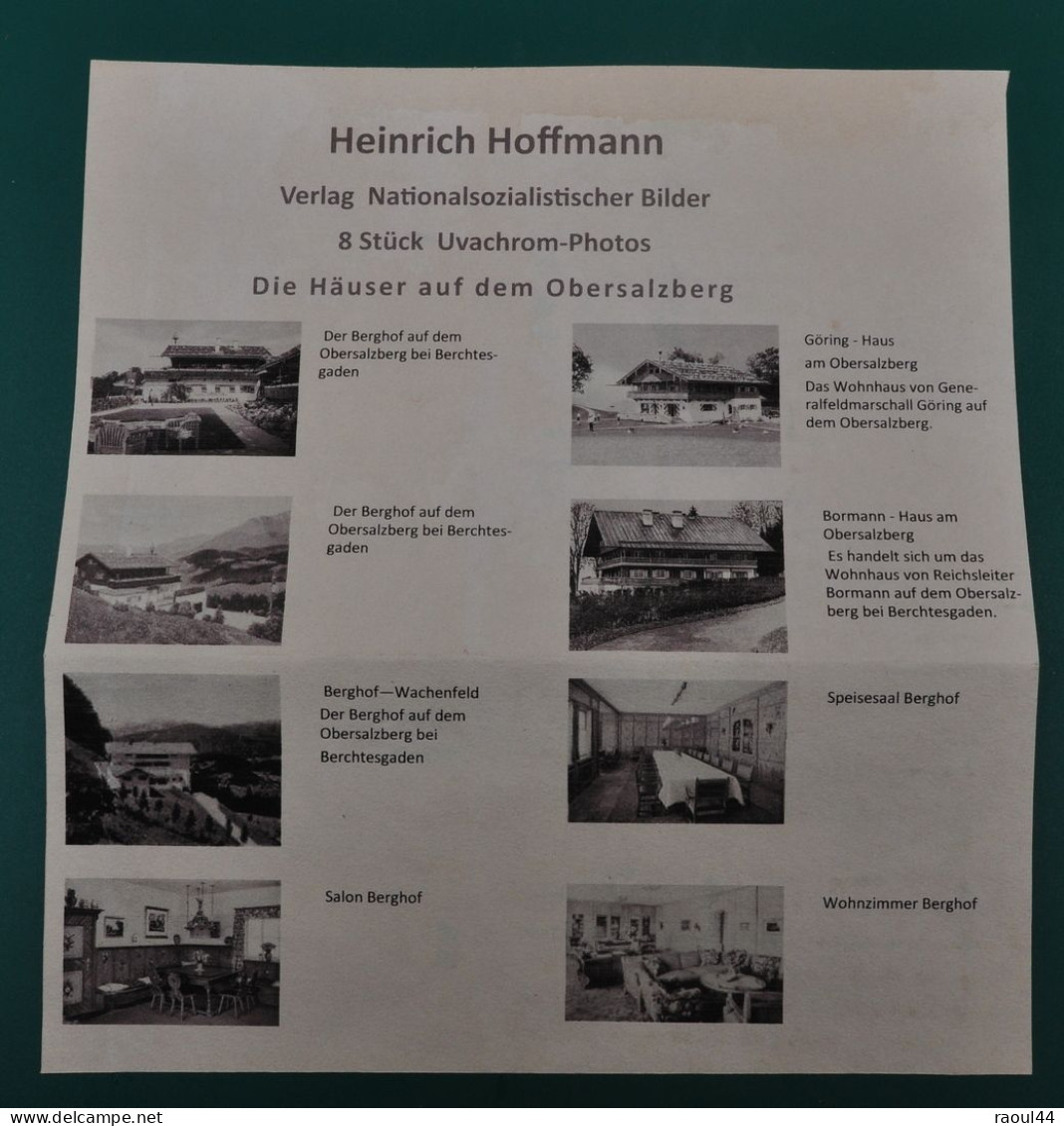 8 Photos d'Obersalzberg,  envelope Heinrich Hoffman + 2 cartes postales