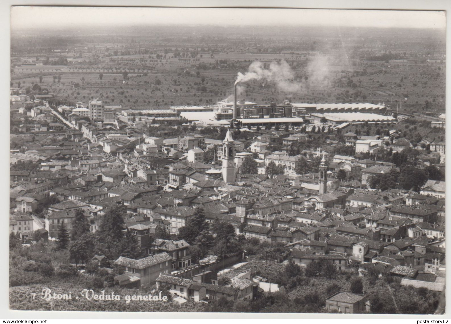 Broni (Pv) Veduta Panoramica. Cartolina Fotografica Viaggiata 1961 - Pavia