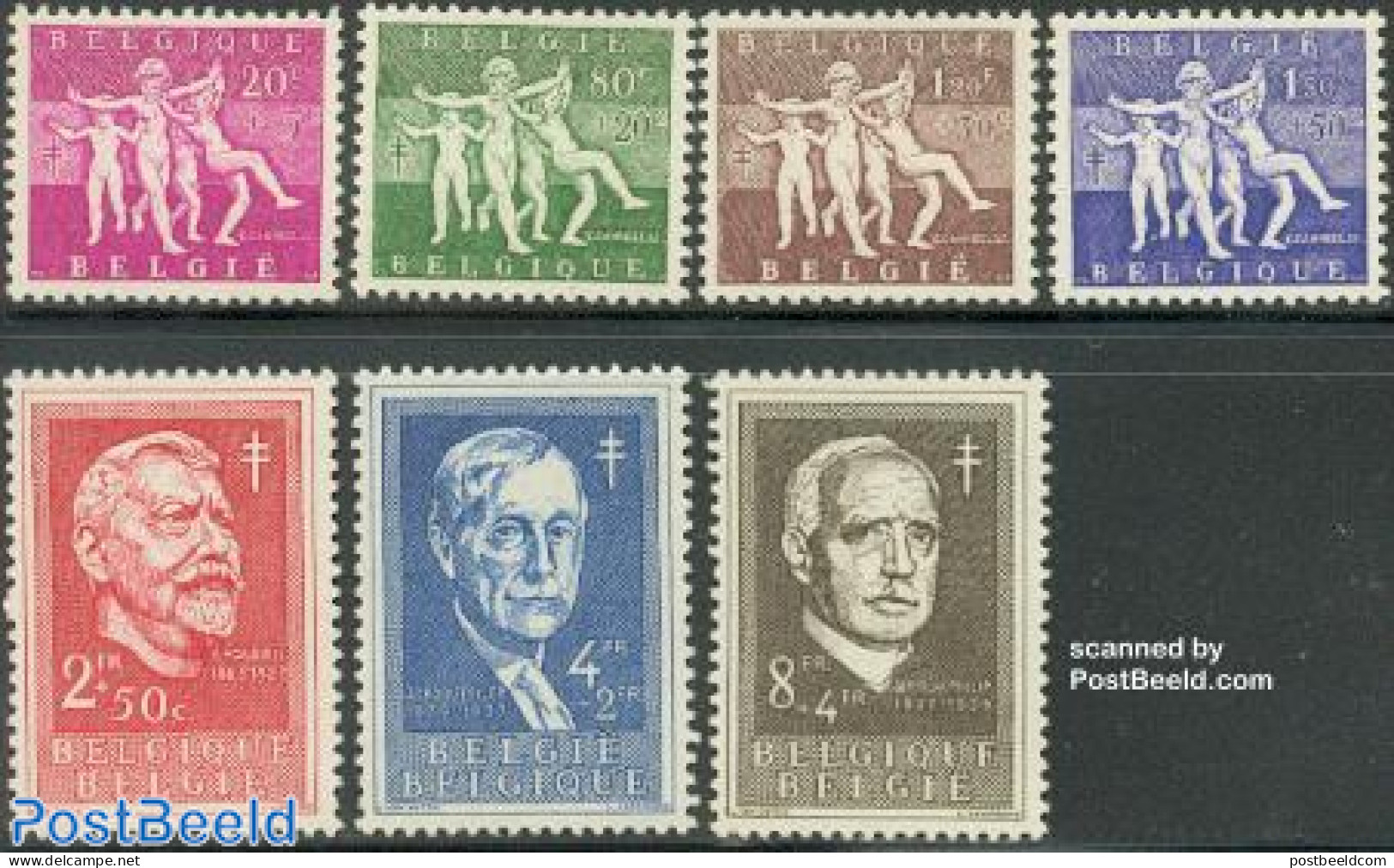 Belgium 1955 Anti Tuberculosis 7v, Unused (hinged), Health - Anti Tuberculosis - Health - Unused Stamps