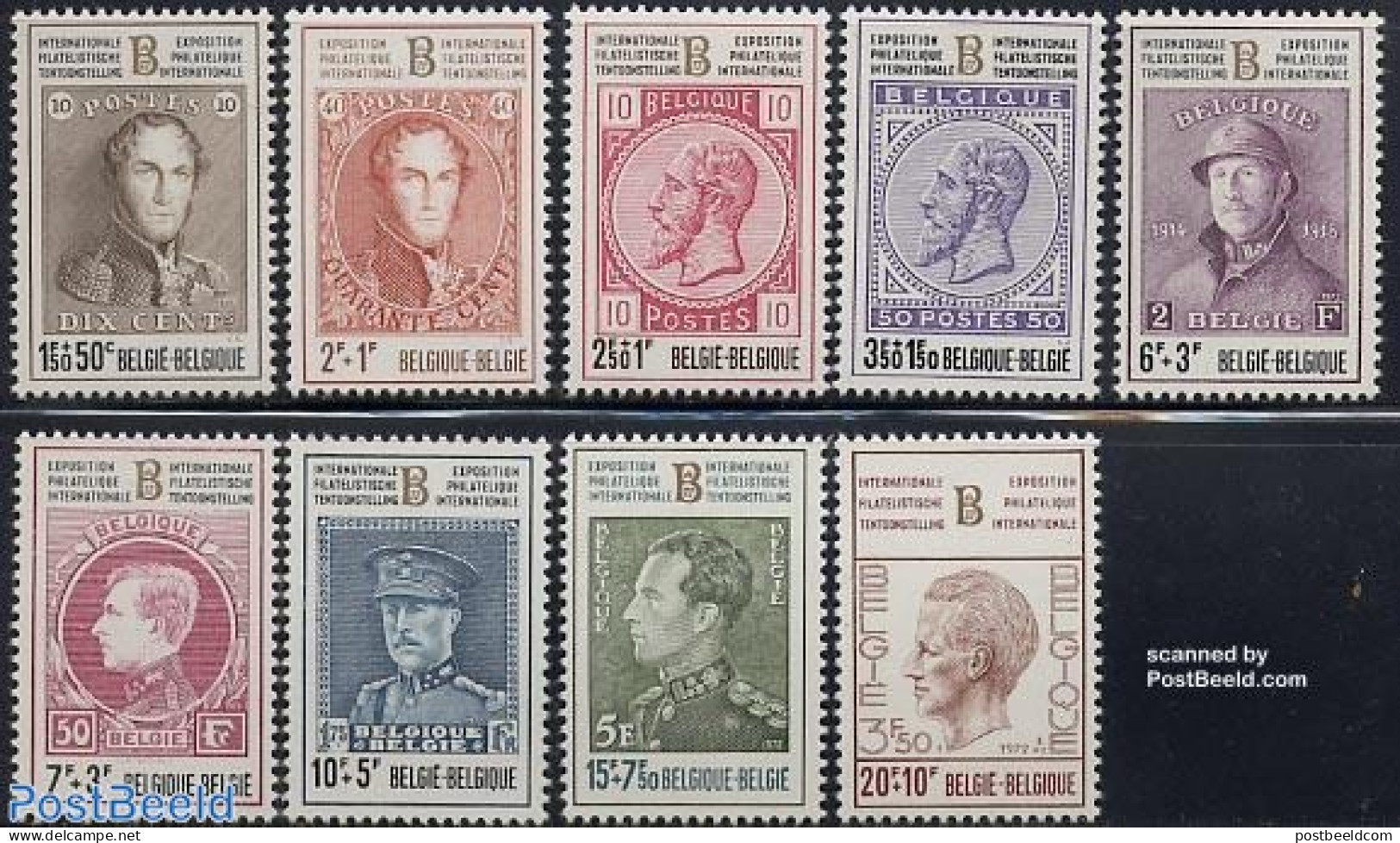 Belgium 1972 Belgica 72 9v, Mint NH, History - Kings & Queens (Royalty) - Philately - Stamps On Stamps - Neufs