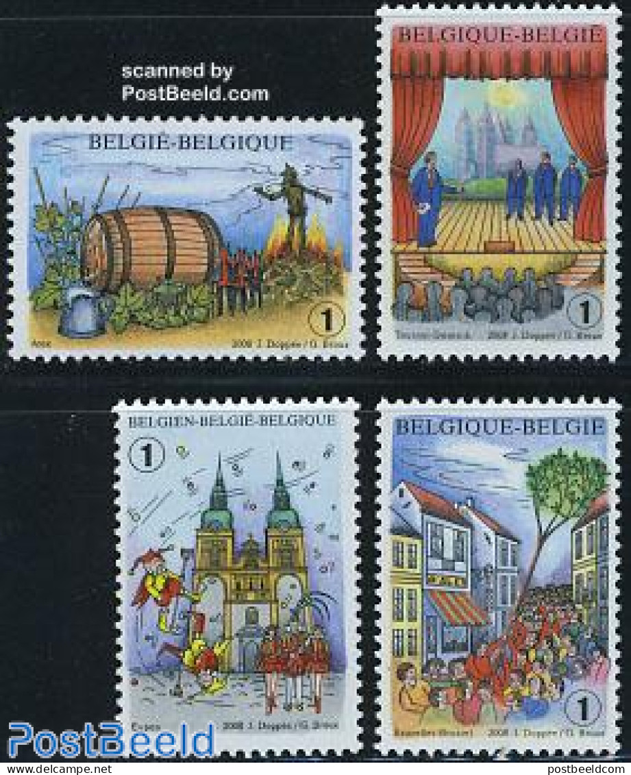 Belgium 2008 Folklore 4v, Mint NH, Performance Art - Various - Theatre - Folklore - Unused Stamps