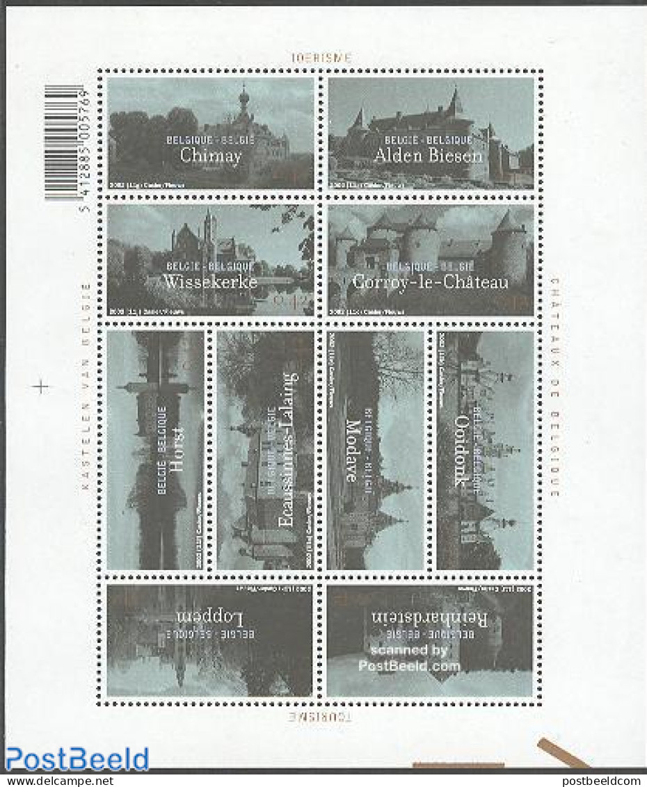 Belgium 2002 Tourism, Castles 10v M/s, Mint NH, Art - Castles & Fortifications - Neufs