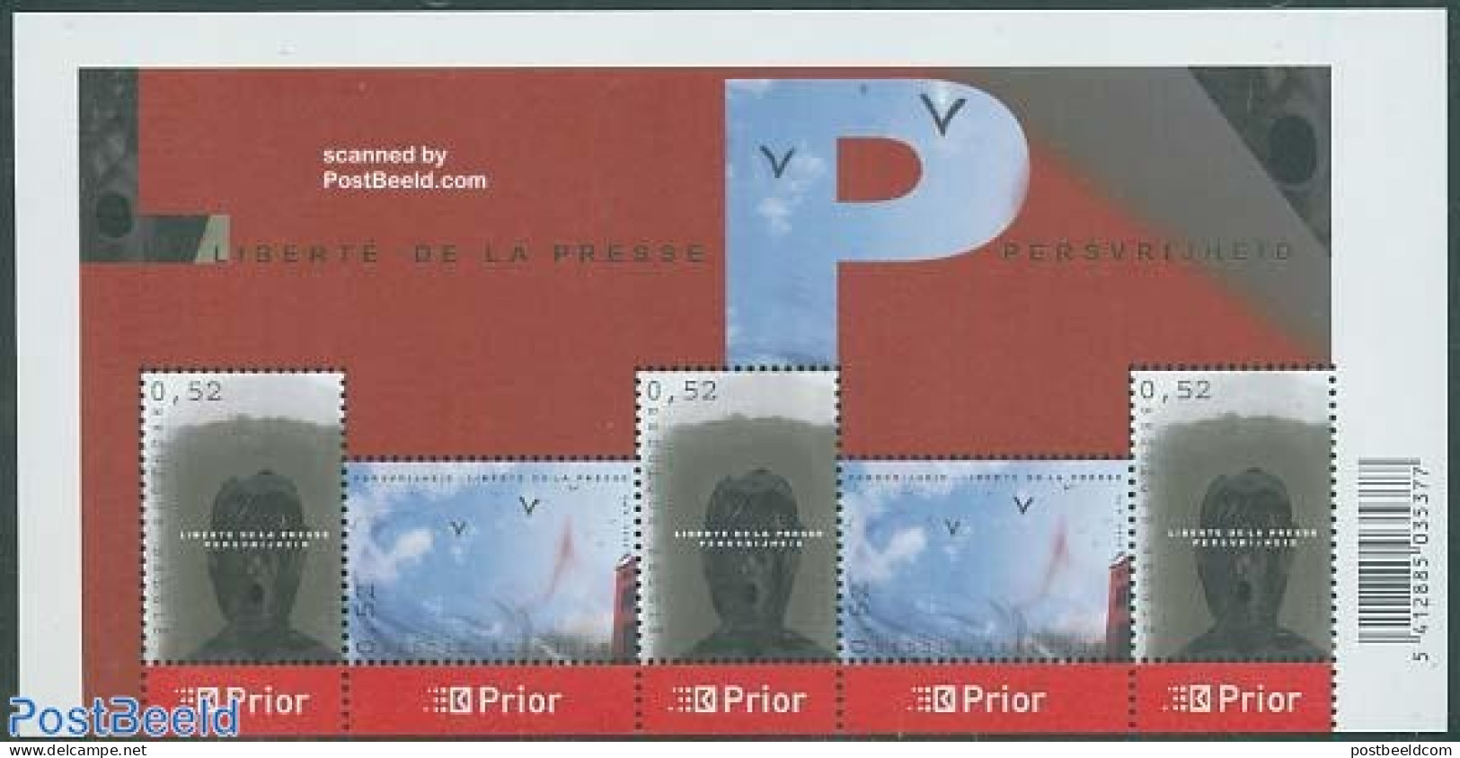 Belgium 2006 Freedom Of Press S/s, Mint NH, History - Newspapers & Journalism - Neufs