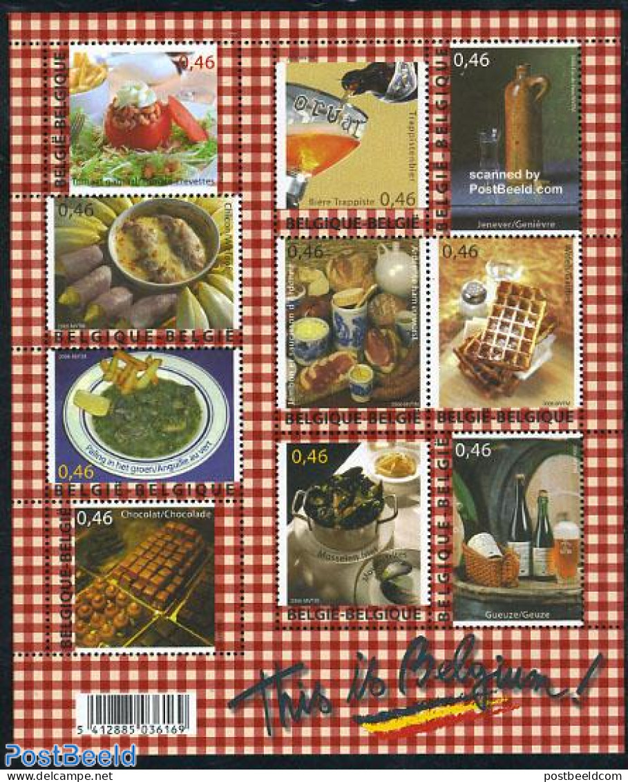 Belgium 2006 Gastronomy 10v M/s, Mint NH, Health - Food & Drink - Unused Stamps