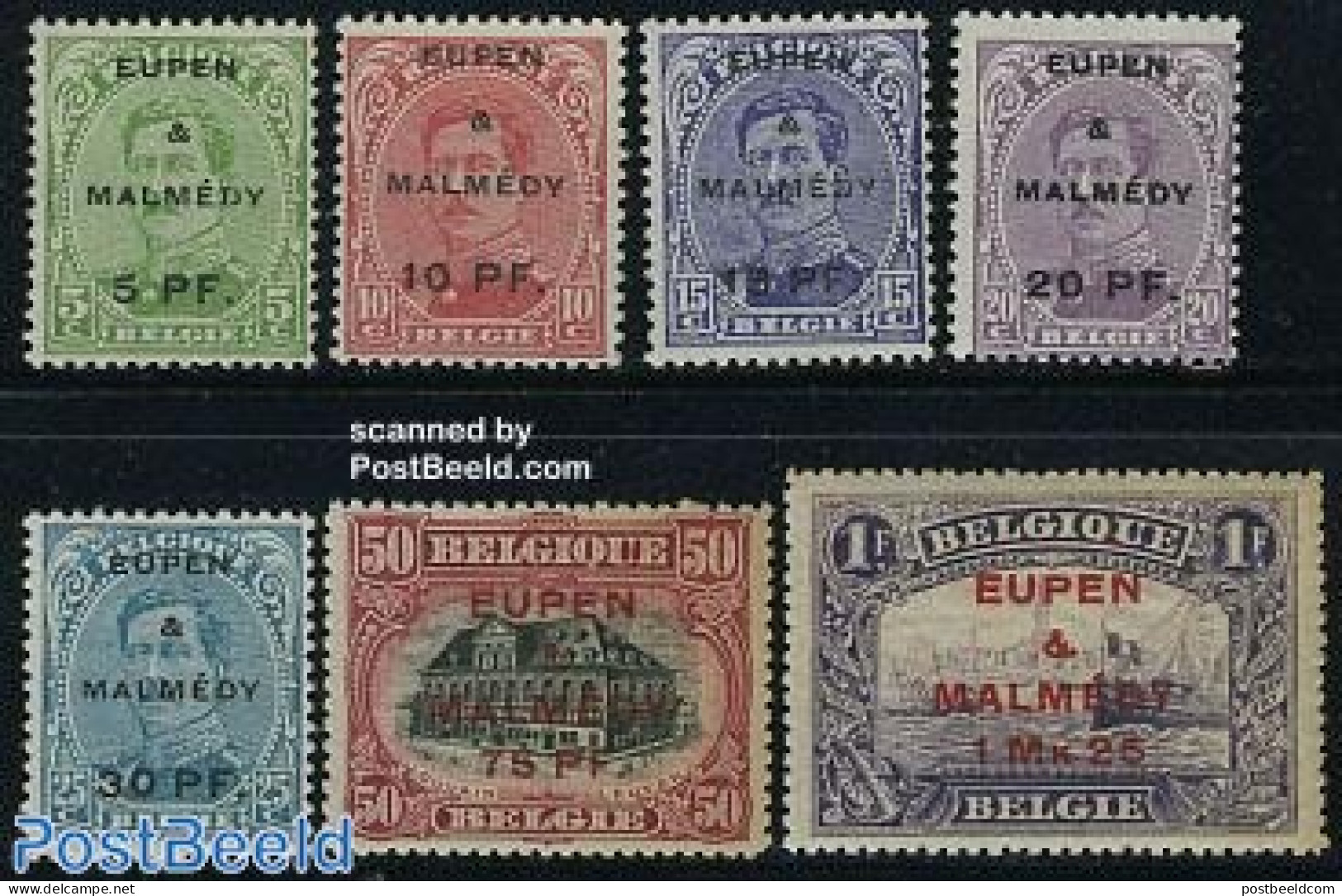 Belgium 1920 Eupen & Malmedy 7v, Mint NH, Transport - Ships And Boats - Unused Stamps