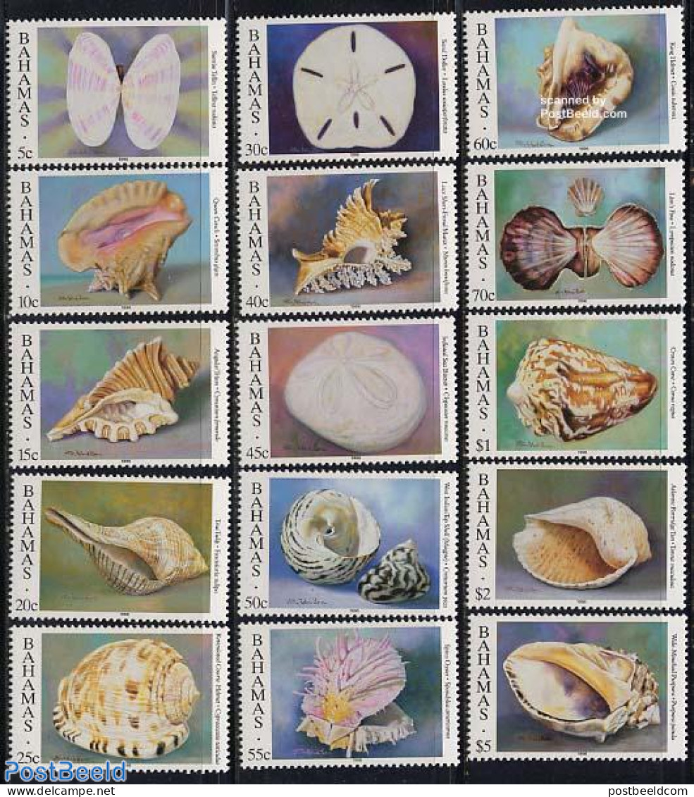 Bahamas 1996 Shells 15v (with Year 1996), Mint NH, Nature - Shells & Crustaceans - Vie Marine