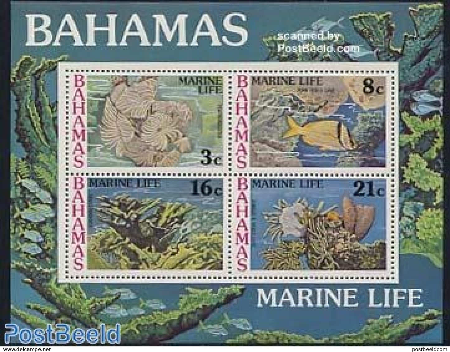 Bahamas 1977 Marine Life S/s, Mint NH, Nature - Fish - Shells & Crustaceans - Fishes