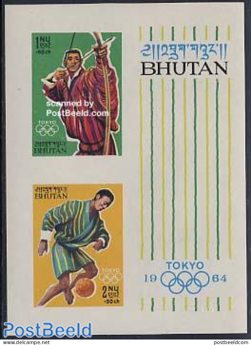 Bhutan 1964 Olympic Games S/s Imperforated, Mint NH, Sport - Olympic Games - Shooting Sports - Shooting (Weapons)