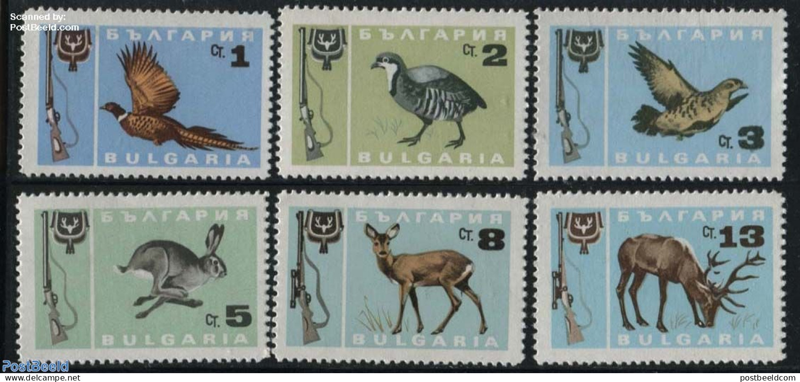 Bulgaria 1967 Hunting 6v, Mint NH, Nature - Various - Animals (others & Mixed) - Birds - Deer - Hunting - Poultry - Ra.. - Neufs