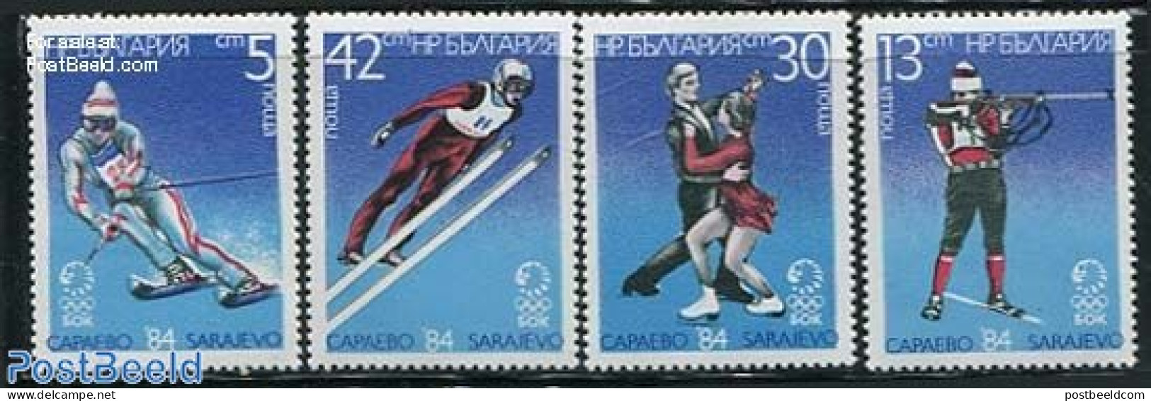 Bulgaria 1984 Olympic Winter Games 4v, Mint NH, Sport - Olympic Winter Games - Skating - Skiing - Ongebruikt