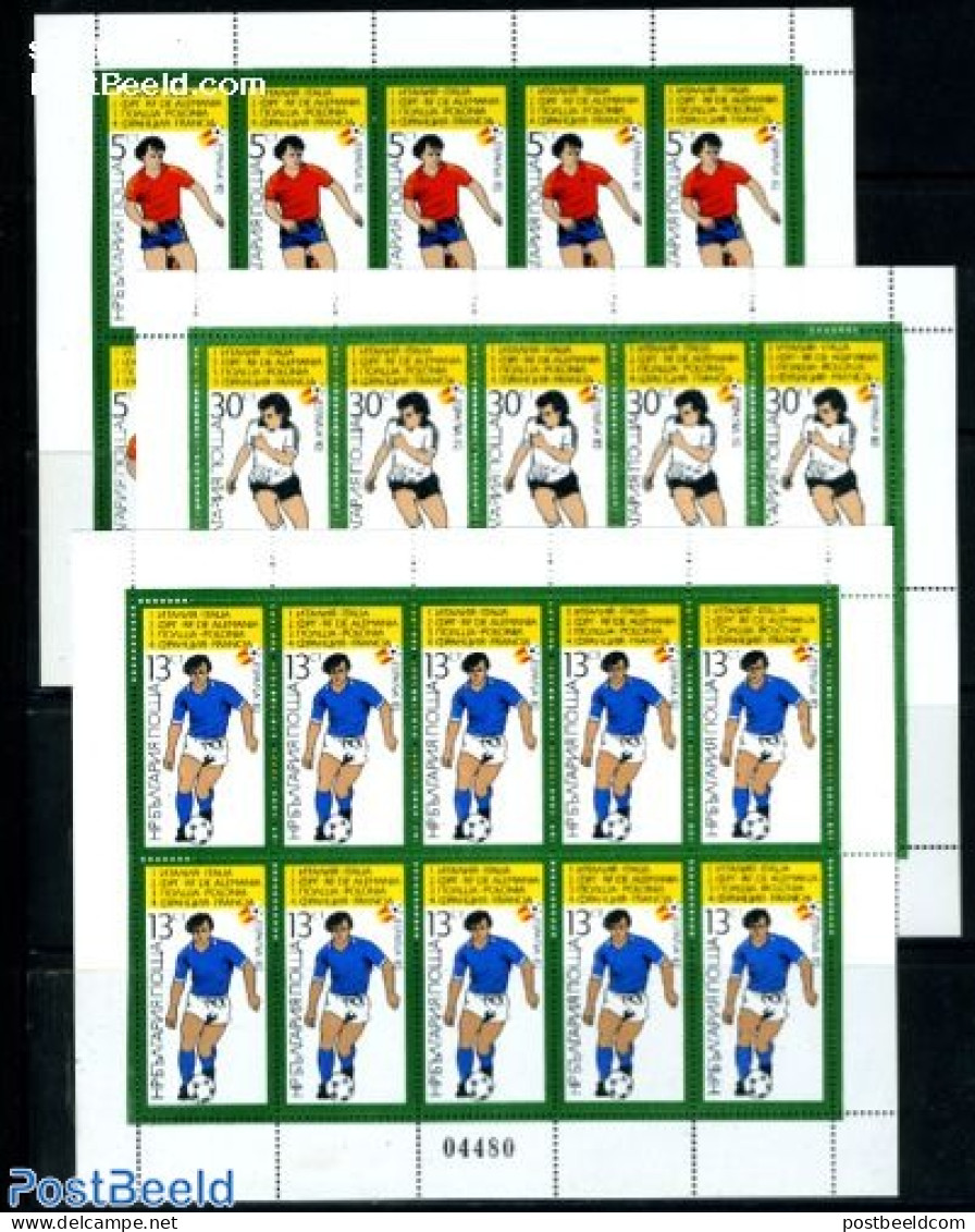 Bulgaria 1982 World Cup Football, 3 M/ss (=10 Sets), Mint NH, Sport - Football - Ungebraucht