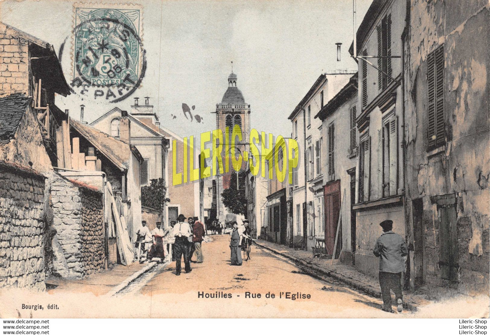 HOUILLES (78) CPA 1905 - Rue De L'Eglise - Menuisiers Au Travail - Édit. BOURGIS - Houilles