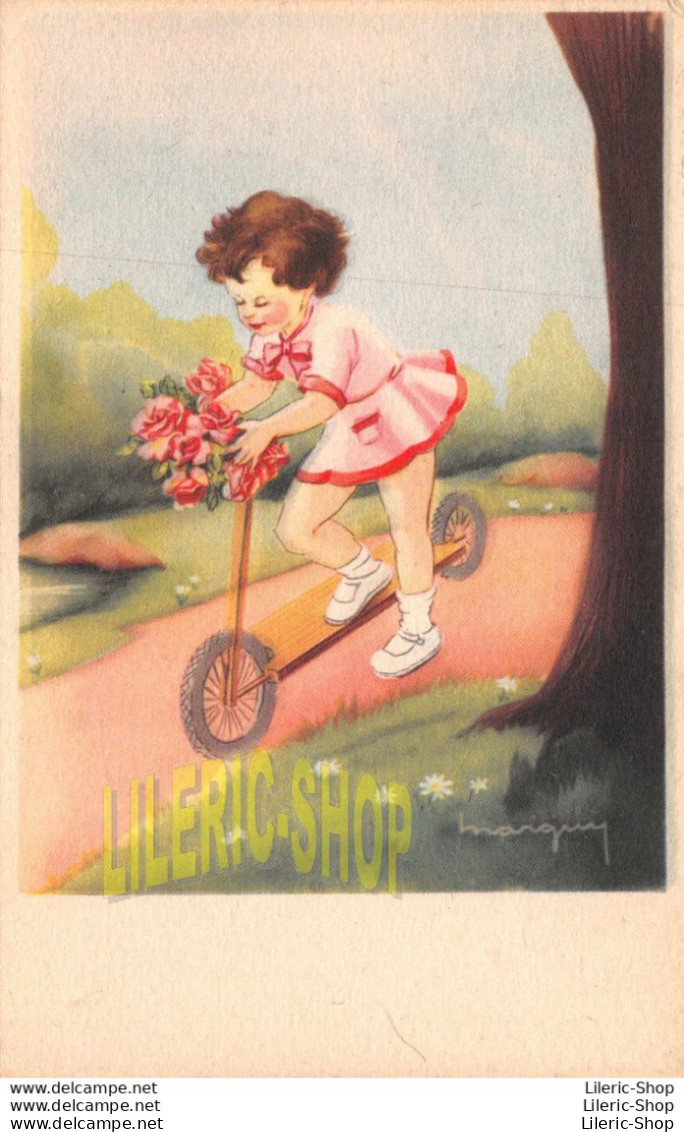 ÉDITION JLP SÉRIE CHARME N°955 - CPA ENFANT FILLETTE LITTLE GIRL TROTINETTE ILLUSTRATION MARGNY - Kindertekeningen